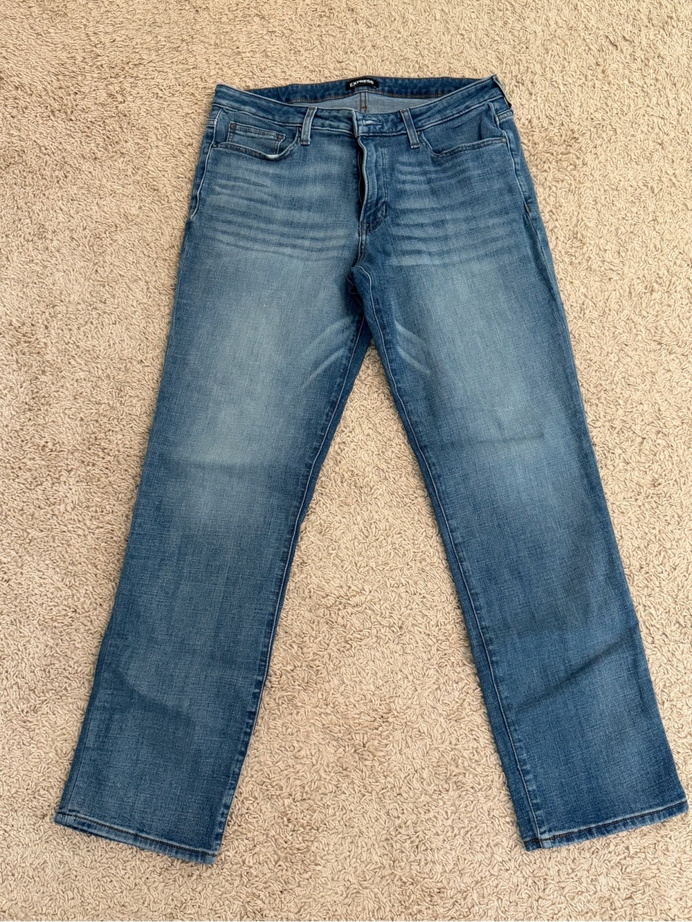 Express Men's Light Blue Straight Jeans